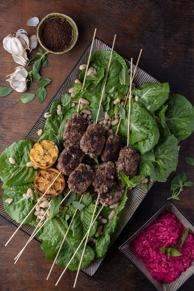 Lamb Kofta with Beetroot Tzatziki