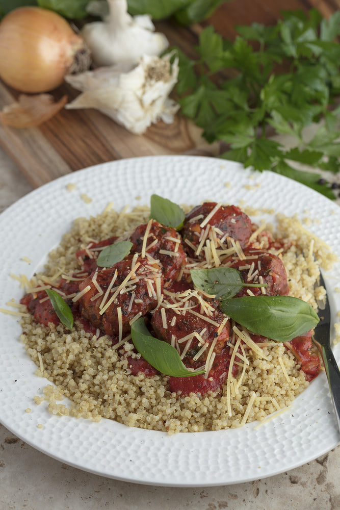 Beef Italian Meatballs with Quinoa