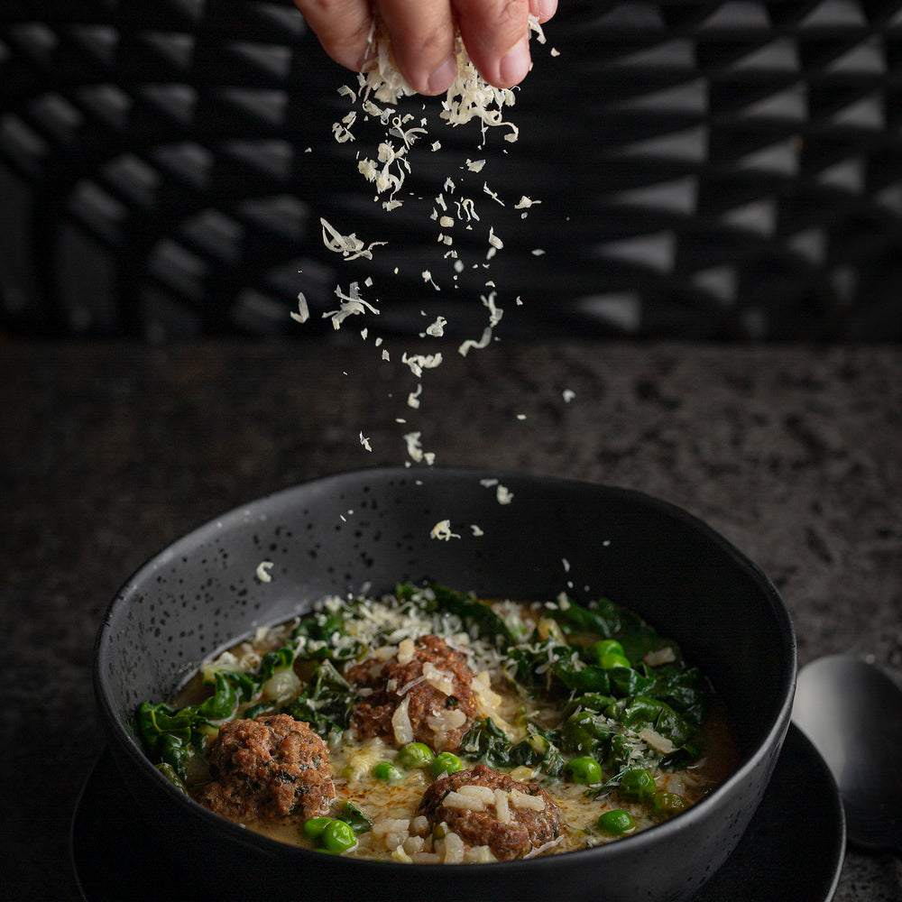 Italian Meatballs with Rice & Broth