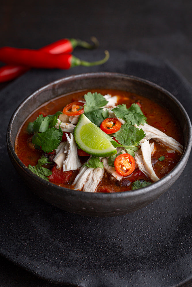 Mexican Bean Soup with Chicken & Lime