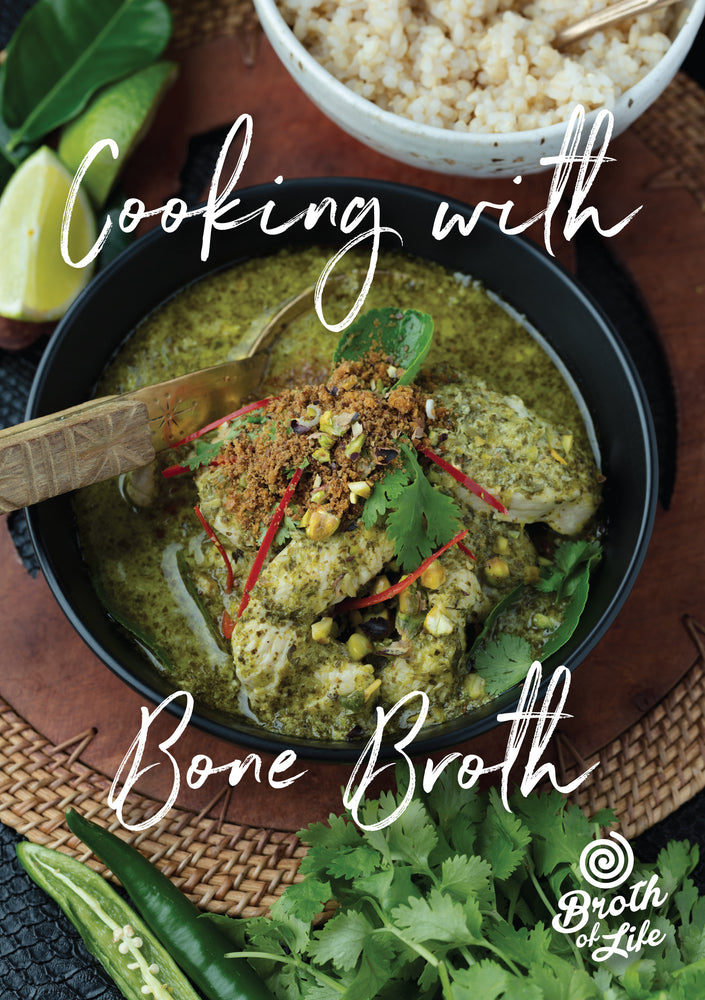 Bone broth recipe book "Cooking With Bone Broth" by Broth of Life